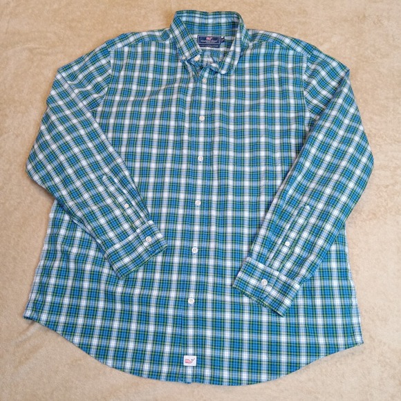 Vineyard Vines Men's Classic Fit Murray Shirt XL Long Sleeve Button Down Blue Gr - Picture 2 of 7